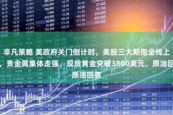 非凡策略 美政府关门倒计时，美股三大期指全线上涨，贵金属集体走强，现货黄金突破3800美元，原油回落