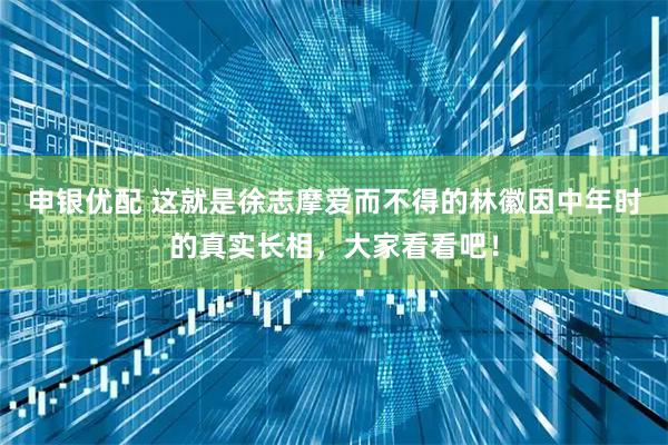 申银优配 这就是徐志摩爱而不得的林徽因中年时的真实长相，大家看看吧！